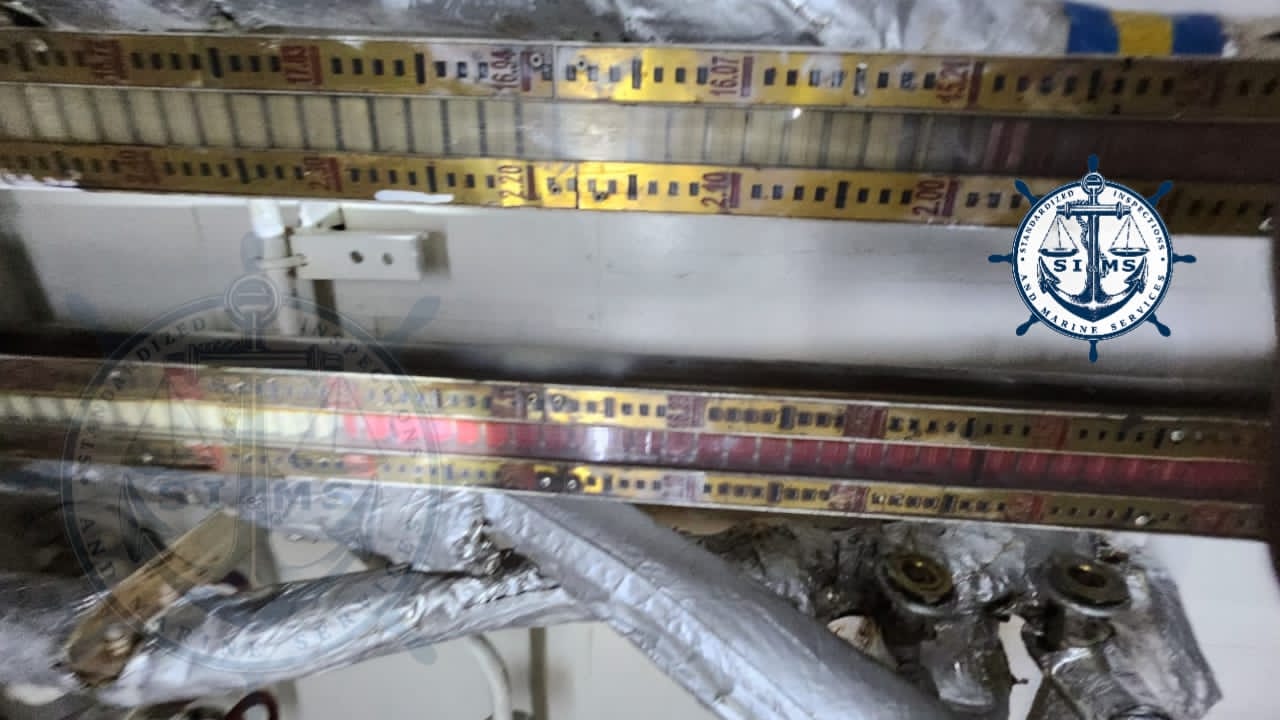 Liquid level gauge reading recorded on board