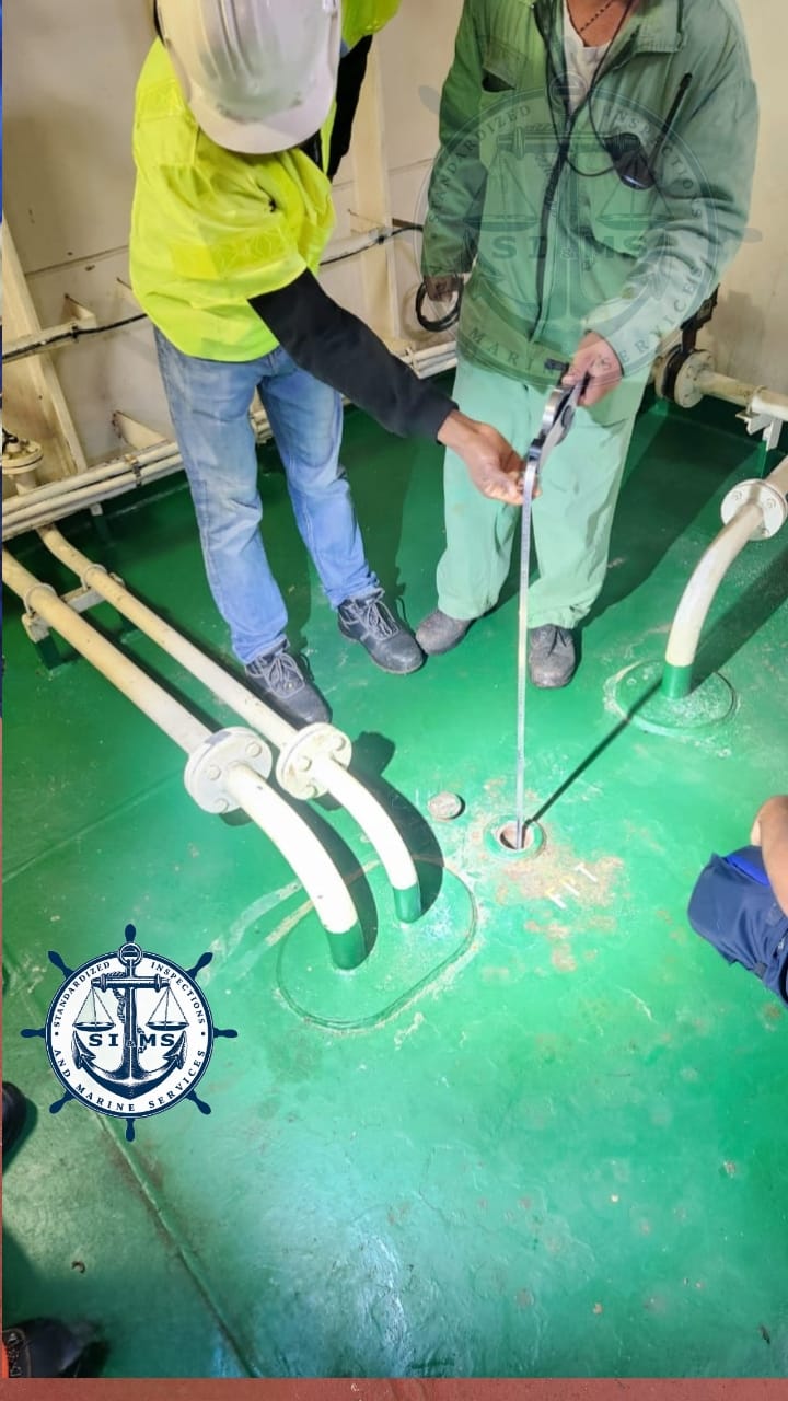 Ballast tank sounding during the survey