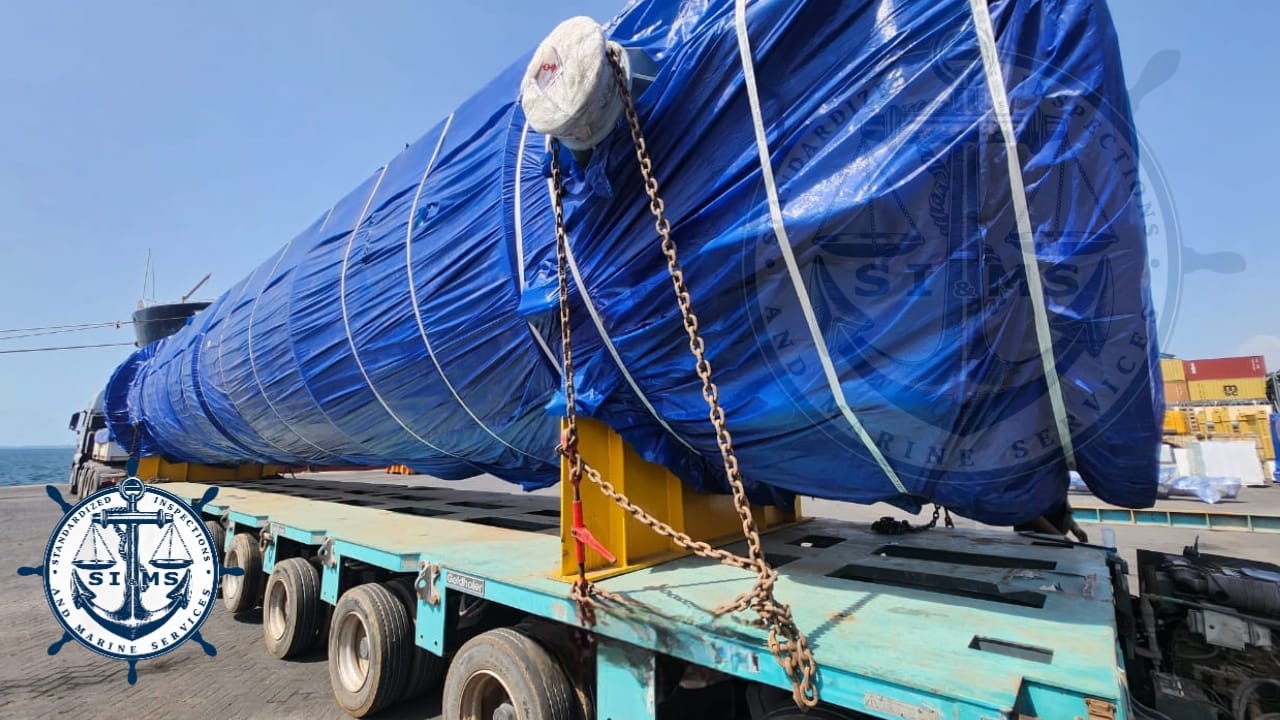 Chain lashing and securing check on a trailer-borne unit